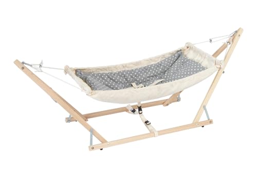 AMAZONAS Koala Babyhängematte Royal-Set 2-in-1 mit Holzgestell & Inlay TÜV-geprüft, 0-9 Monaten, aus Baumwolle