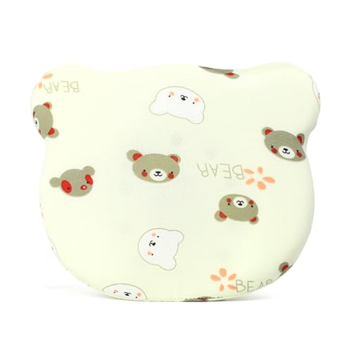 Babykissen Kopfkissen,Kinder Kissen, Baby Kissen, Neugeborene Memory Foam Reisekissen, Babykissen Gegen Plattkopf, Neugeborenes Kissen für 0-12 Monate Kinder Bett Kinderwagen (Gelb)