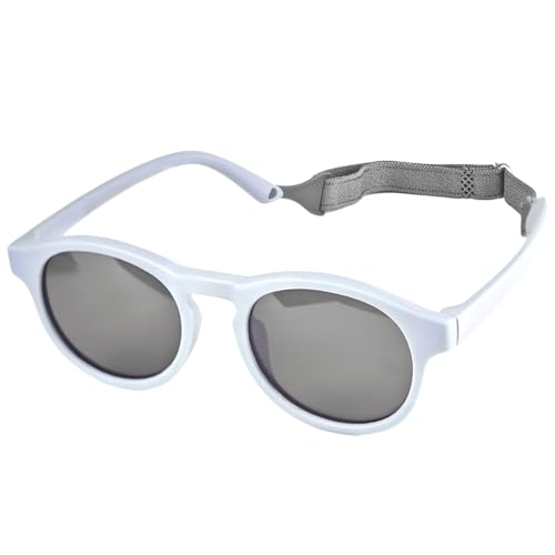 Kinder Baby Sonnenbrille polarisiert UV 400 Schutz Kleinkind baby polarisierte Sonnenbrille flexible Gummibrille Brille Schattierungen mit Riemen für 0-36 monate Baby Jungen Mädchen(Grau Blau)