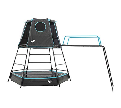 TP Toys Klettergerüst Spielturm Explorer Spielturm Kinder Outdoor Kletterturm Schwarz 306x208x201cm