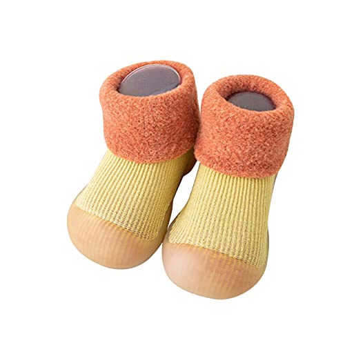 Krabbelschuhe Baby Winter Sockenschuhe für Baby Jungen Mädchen Erste Lauflernschuhe Weiche Sohle Kleinkind Hausschuhe Socken mit rutschfest Gummisohle