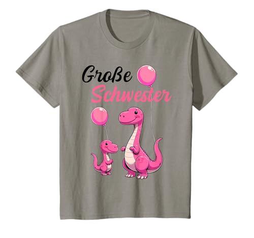 Kinder Große Schwester 2025 Dinosaurier Mädchen Baby Schwanger T-Shirt