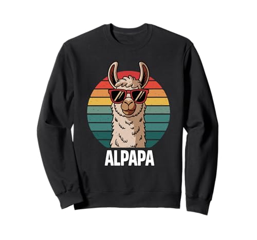 Alpaka Lama Vater Tochter Sohn Zur Geburt Dad Vatertag Papa Sweatshirt