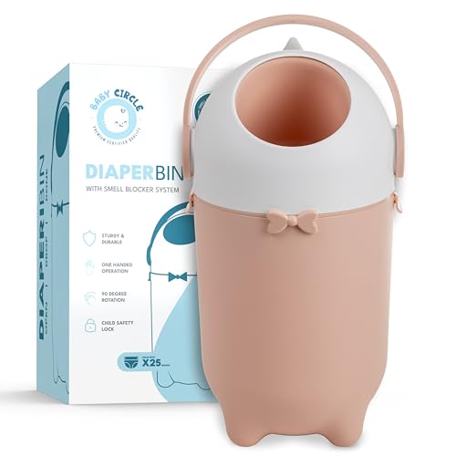 Baby Circle® Windeleimer | Anti-Geruchs-System | Verwendbar mit normalen Tüten | Geruchsfrei & kostensparend | Geschenk für frischgebackene Eltern, Baby Shower und Neugeborene