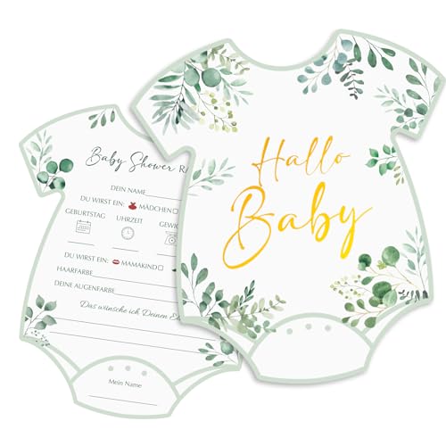 20 Stk Babyparty Ratespiel Tippkarten Gender Reveal Party für Mädchen und Junge Deko Karten Deutsch zum ausfüllen Lustig Wünsche Baby Shower Spiele als Geschenk Babyshower Babyshowerparty