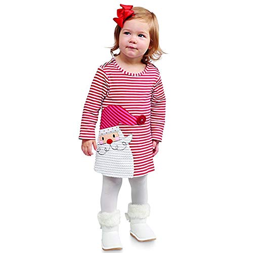 Weihnachtskleid Kinder Mädchen Rot Party Kleider Xmas Outfit Festlich Geburtstag Kleid Weihnachten Kleidung Langarm Weihnachten Geschenk Baby Mädchen Weihnachten Kleid 104