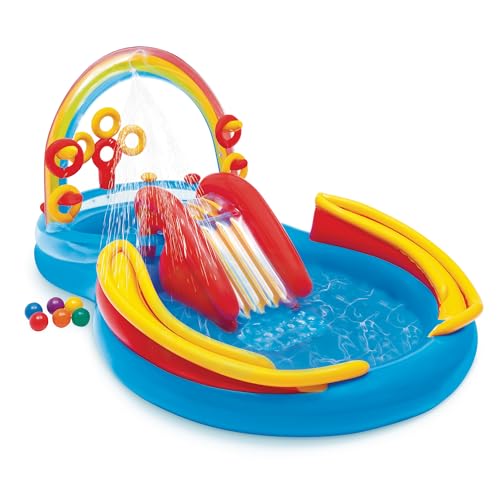 Intex Rainbow Ring Play Center - Kinder Aufstellpool - Planschbecken - 297 x 193 x 135 cm - Für 3+ Jahre 57453NP Mehrfarbig 297x193x135 cm