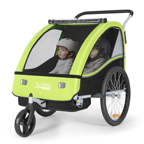Tiggo VS 2 in 1 Kinderanhänger Fahrradanhänger Anhänger mit Buggy Set Jogger 50202-02 grün