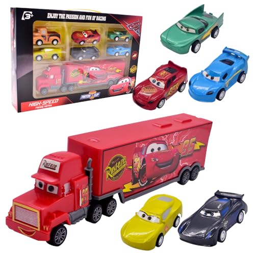 Auto Spielzeug Set, 7 Stück Transporter Spielzeug Car Spielzeugauto Set Mini Die Cast Spielzeugautos Pull Back Autos Kleine Fahrzeuge Spielzeugauto für Kinder Mini Cars Spielzeug Geschenk für Kinder