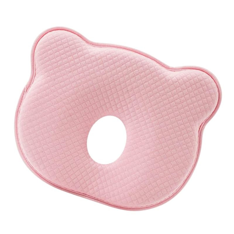 Babykopfkissen Baby Kissen gegen Plattkopf Neugeborene Memory Foam Reisekissen Kopfkissen Baby Babykissen Gegen Weiches Nackenschutz Kinderkissen，Geeignet zum Schlafen im Bett und Kinderwagen(Rosa)