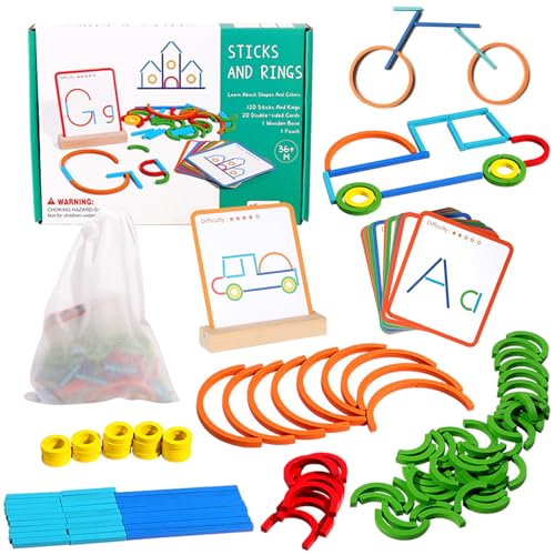 Montessori Spielzeug, Montessori Lernspielzeug ab 3 Jahre, Vorschule Spiele, Form Farberkennung Spielzeug, Motorikspielzeug Lernspielzeug von Figuren & Formen, Geschenkidee für Kinder ab 3+ (A)