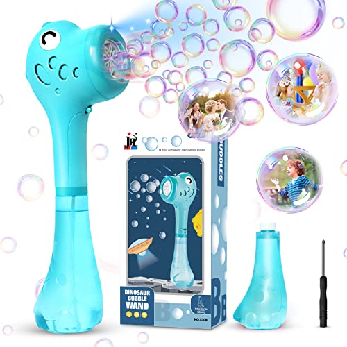 Panacare Elektrische Seifenblasenmaschine, Dinosaurier Seifenblasenspielzeug mit 360ML Super Seifenblasenlösung Bubble Stick 4000+ Seifenblasen/Min für Outdoor/Party/Hochzeit, Kinder Bubble Machine