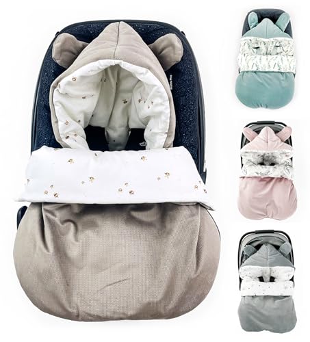 Winterfußsack Babyschale Winter Babyfußsack warm, Einschlagdecke Baby Fußsack Schlafsack Kinderwagen Bett Wiege GANZJÄHRIG (BEIGE)